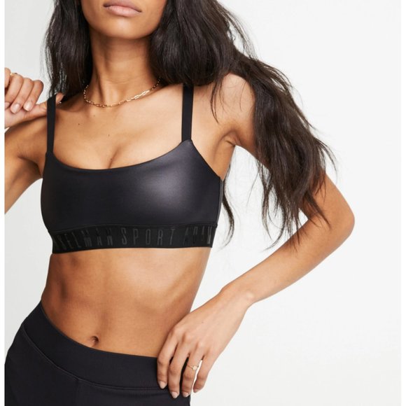 NWT Stunning Adam Selman Sport Liquid Latex "Branded Band Bra" - Picture 1 of 13